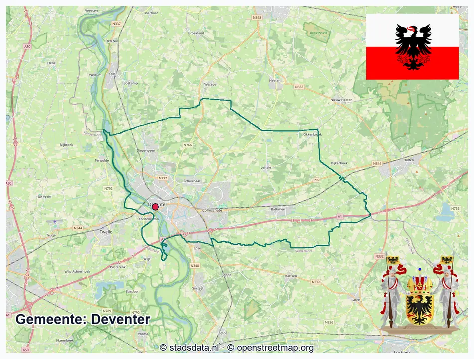 Schematische gemeentegrens Deventer